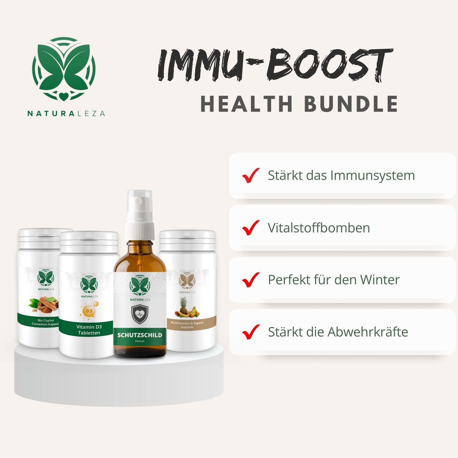 Immu Boost Bundle von Naturaleza – Immunsystem stärken mit natürlichen Vitaminen & Pflanzenextrakten