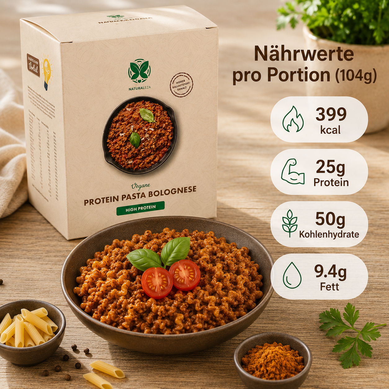 Instant Diet Meal Pasta Bolognese, vegan (5 Meals)