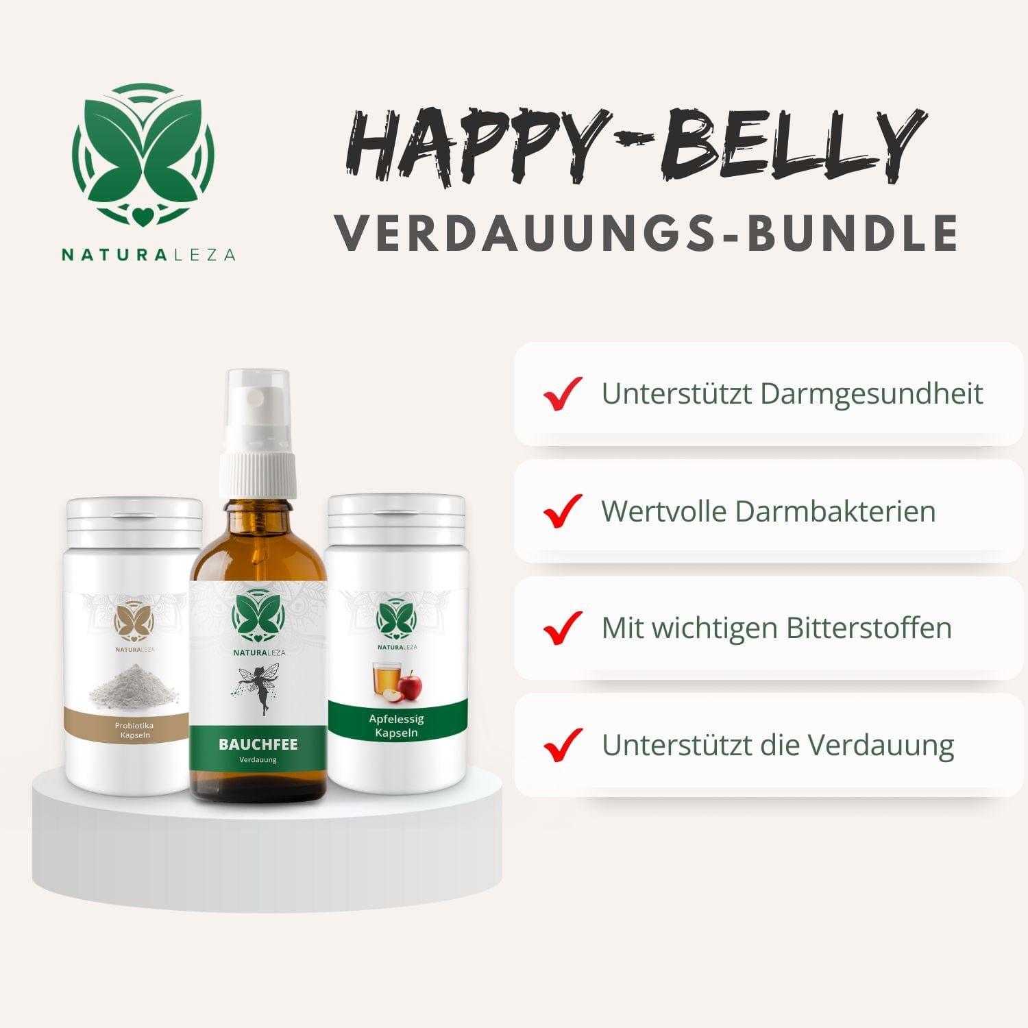 Happy Belly Bundle von Naturaleza – natürliche Hilfe für eine gesunde Verdauung mit Bitterstoffen & Kräutern